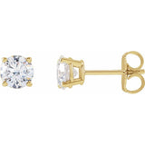 14K Yellow Gold 1 CTW Lab-Grown Diamond Earrings