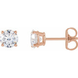 14K Rose 1 CTW Lab-Grown Diamond Stud Earrings