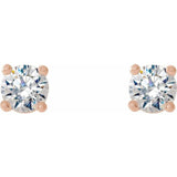 14K Rose 1/4 CTW Lab-Grown Diamond 4-Prong Stud Earrings