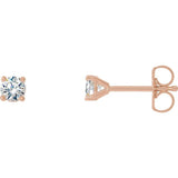 14K Rose 3/4 CTW Lab-Grown Diamond 4-Prong Stud Earrings