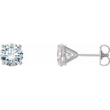 14K White 1 CTW Lab-Grown Diamond 4-Prong Stud Earrings