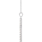 14K White 1/2 CTW Lab-Grown Diamond Cross 18" Necklace