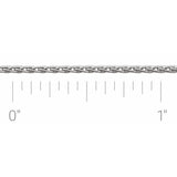 14K White Recycled Metal 1.25 mm Wheat Chain by the Inch
