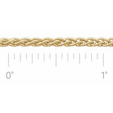 14K Yellow Recycled Metal 2.4 mm Wheat Chain by the Inch