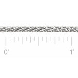 14K White Recycled Metal 2.4 mm Wheat Chain by the Inch