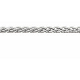 14K White Recycled Metal 2.4 mm Wheat Chain by the Inch