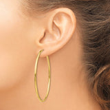 14k Polished Round Endless 2mm Hoop Earrings