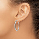 14k White Gold Polished Hoop Earring