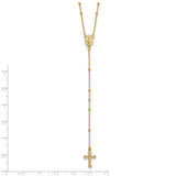 14k Polished 2mm Beaded Rosary Necklace