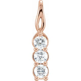 14K Rose 1 CTW Lab-Grown Diamond Three-Stone Pendant