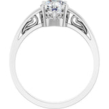 14K White Stuller Lab-Created Moissanite Ring