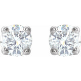 14K White Gold 1/6 CTW Natural White Diamond Earrings