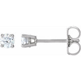 14K White 3/8 CTW Natural Diamond Lightweight Basket Earring Mounting