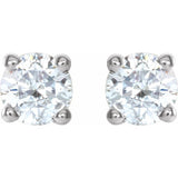 14K White 3/8 CTW Natural Diamond Lightweight Basket Earring Mounting