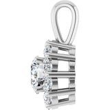 14K White 3/4 CTW Lab-Grown Diamond Halo-Style Pendant