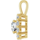 14K Yellow 1 CTW Lab-Grown Diamond Halo-Style Pendant