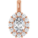 14K Rose 1 1/6 CTW Lab-Grown Diamond Halo-Style Pendant