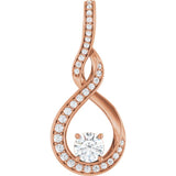 14K Rose 3/8 CTW Lab-Grown Diamond Pendant