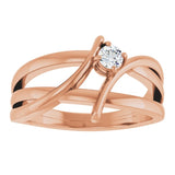 14K Rose 1/8 CT Lab-Grown Diamond Ring