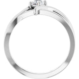 14K White 1/4 CT Lab-Grown Diamond Ring