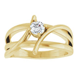 14K Yellow 1/4 CT Lab-Grown Diamond Ring