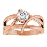 14K Rose 1/2 CT Lab-Grown Diamond Ring