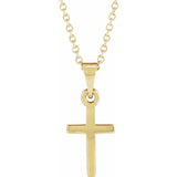 18K Yellow Gold-Plated Sterling Silver Cross 18" Necklace