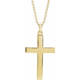 18K Yellow Gold-Plated Sterling Silver Cross 18" Necklace