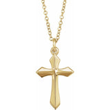 18K Yellow Gold-Plated Sterling Silver Cross 18" Necklace