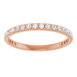 14K Rose 1/3 CTW Lab-Grown Diamond French-Set Anniversary Band