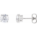 14K White Gold 4 CTW Lab-Grown Diamond Earrings