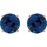 14K Rose Gold 6 mm Lab-Grown Blue Sapphire Earrings