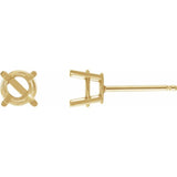 14K Yellow 6 mm Natural Black Onyx Stud Earrings