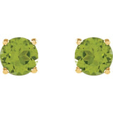 14K Yellow Gold 7 mm Natural Peridot Earrings