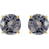 14K Yellow Gold 6 mm Natural Gray Spinel Earrings