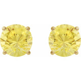 14K Yellow Gold 7 mm Lab-Grown Yellow Sapphire Earrings