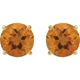 14K Yellow Gold 7 mm Natural Citrine Earrings