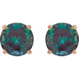 14K Rose 8 mm Lab-Grown Alexandrite Stud Earrings