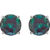 Sterling Silver 8 mm Lab-Grown Alexandrite Earrings