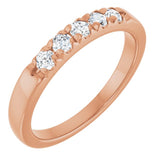 14K Rose 1/3 CTW Lab-Grown Diamond  French-Set Anniversary Band