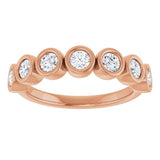 14K Rose 3 mm Round 5/8 CTW Natural Diamond Anniversary Band