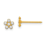 Inverness 14k April Crystal Birthstone Flower Earrings