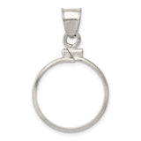 Wideband Distinguished Coin Jewelry Sterling Silver Polished 19.1 x 1.5mm $0.01 Screw Top Coin Bezel Pendant