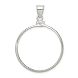 Wideband Distinguished Coin Jewelry Sterling Silver Polished 30.5 x 2.1mm $0.50 Screw Top Coin Bezel Pendant