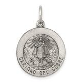 Sterling Silver Antiqued Caridad del Cobre Medal