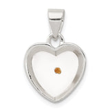 Sterling Silver Enameled with Mustard Seed Heart Pendant