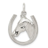 Sterling Silver Horseshoe with Horse Head Pendant