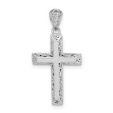 Sterling Silver Rhodium-plated Polished Cross Pendant