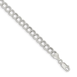Sterling Silver 6mm Double Link Charm Bracelet