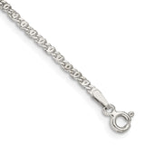 Sterling Silver 2mm Fancy Anchor Pendant Chain Anklet